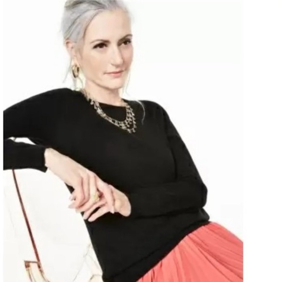 NWT 100% Cashmere Sweater Charter Club Luxury Petite Medium $140. Black - Picture 3 of 8